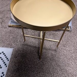 Round Gold Accent Table